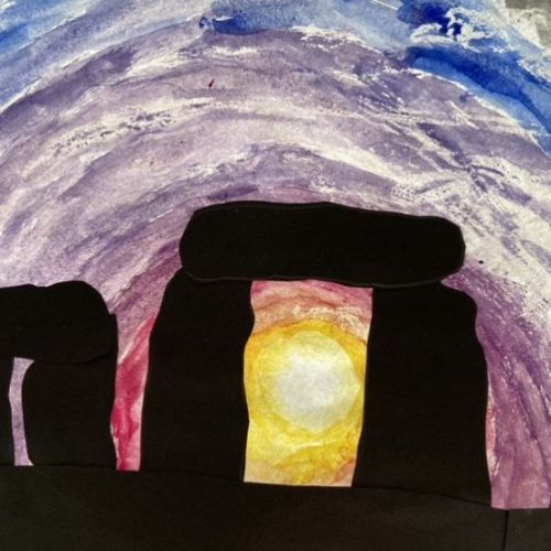 Stonehengeinwatercolourandwax